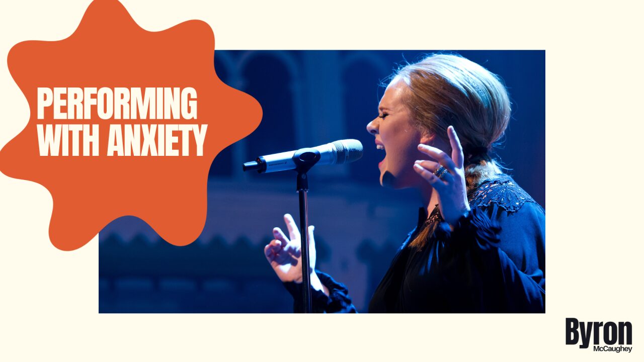 Cover image for the article "Performing with Anxiety"