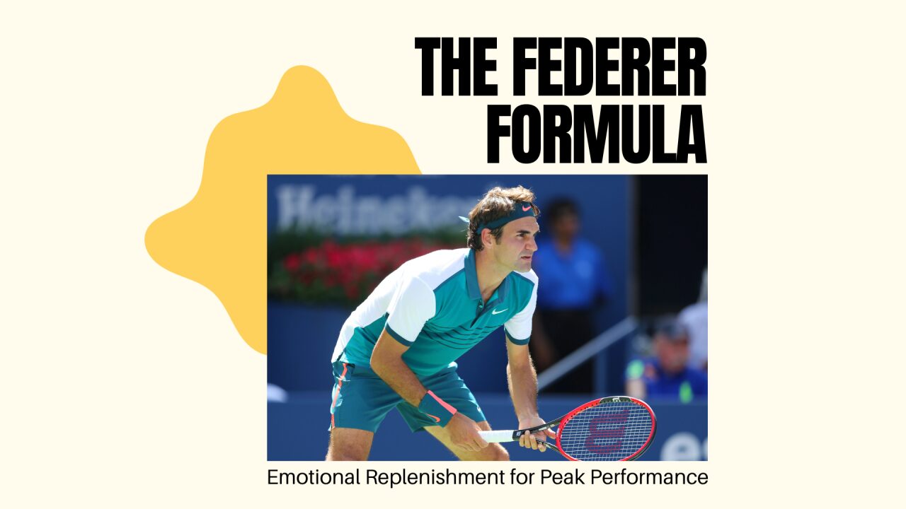 Cover image for the article "The Federer Formula: Emotional Replenishment for Peak Performance"